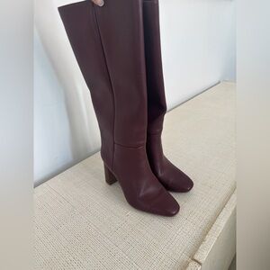 A New Day Faux Leather Maroon Boots
